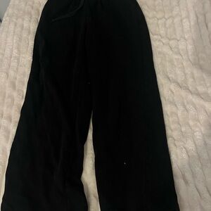 Black wideleg sweatpants